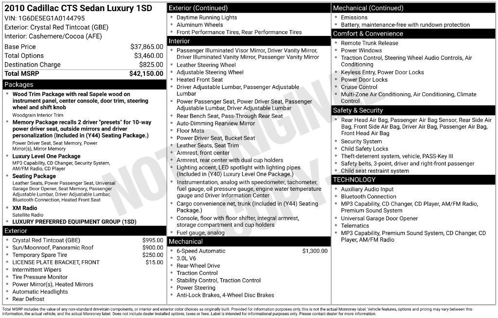 2010 Cadillac CTS Luxury