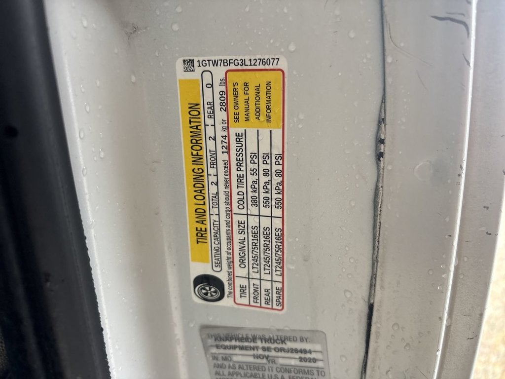 2020 GMC Savana Cargo 2500 RWD 2500 Extended Wheelbase Work Van