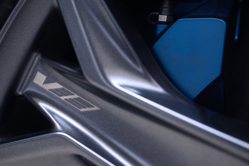 Close-up of the 2026 OPTIQ-V Brembo Performance Front Brakes | Suttle Cadillac in NEWPORT NEWS VA